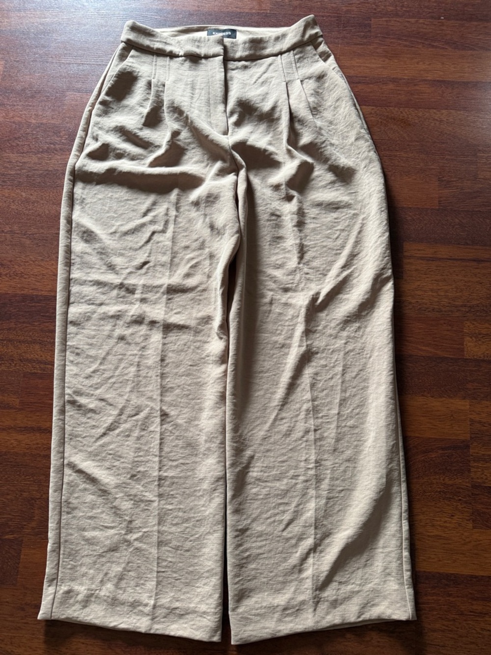 Express High-Rise Wide-Leg Jeans in Tan